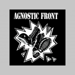 Agnostic Front hrubá čierna mikina na zips s kapucou stiahnuteľnou šnúrkami 